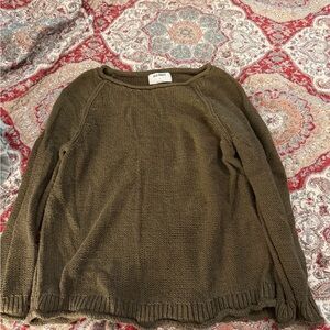 Old Navy Olive Crewneck Knit Sweater